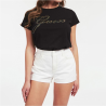 T-SHIRT GUESS STONES AND FLOWERS NOIR