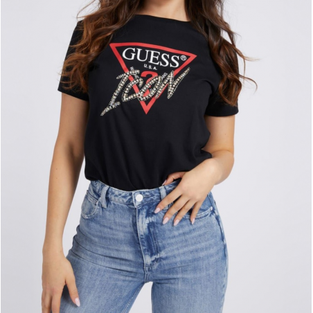 T-SHIRT GUESS ICON NOIR
