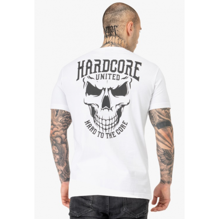 T-SHIRT SKULLY BLANC HARDCORE UNITED