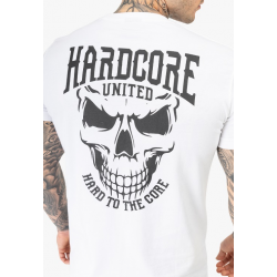 T-SHIRT SKULLY BLANC HARDCORE UNITED