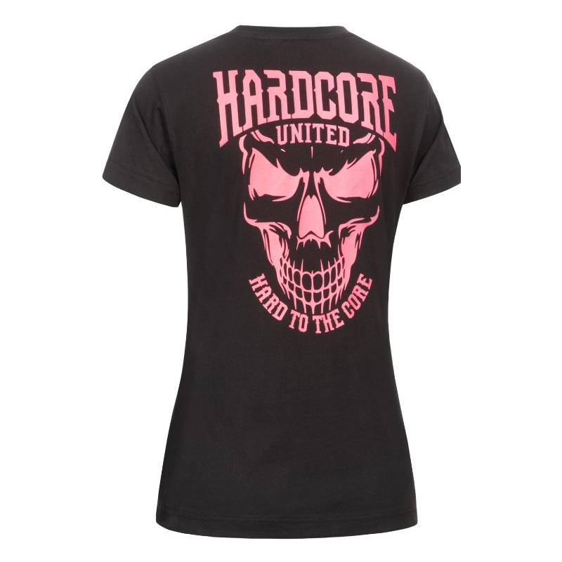 T-SHIRT FEMME GIRLY SKULL HARDCORED UNITED