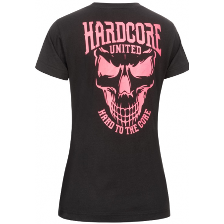 T-SHIRT FEMME GIRLY SKULL HARDCORED UNITED